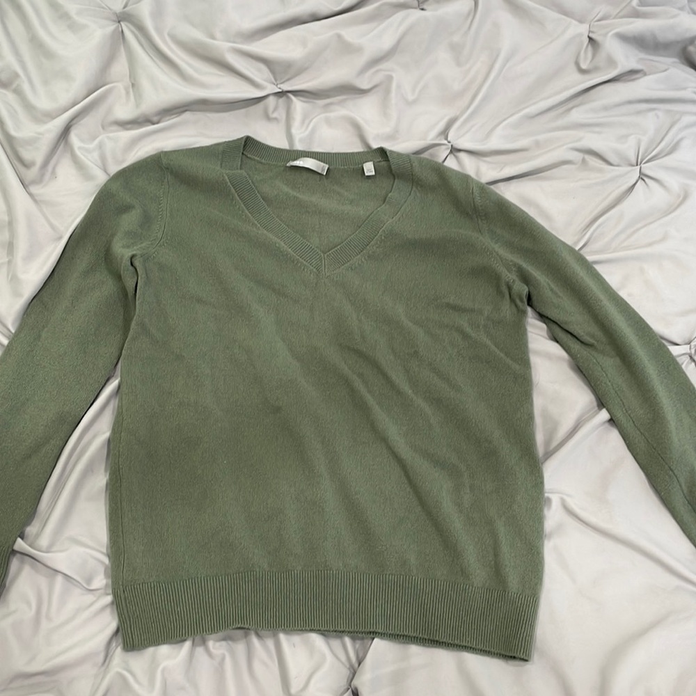 green sweater